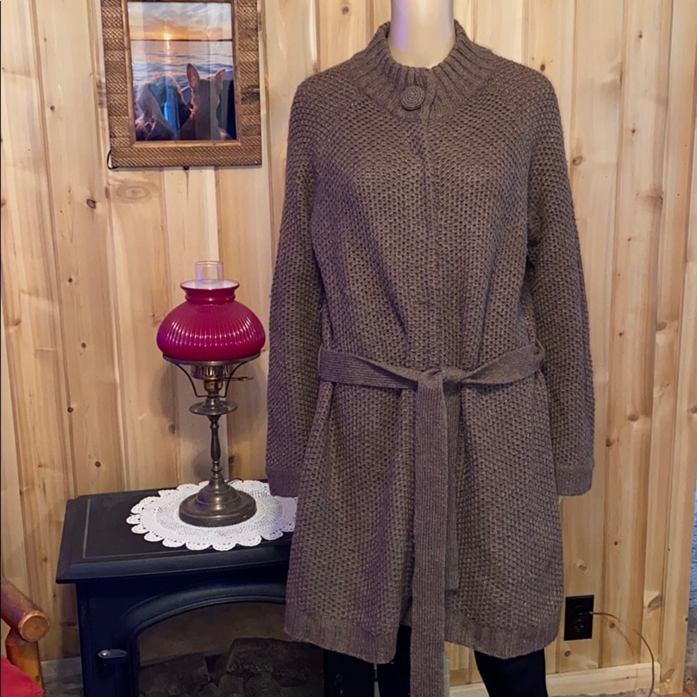 Merona XXL Long Acrylic/Wool Belted Sweater